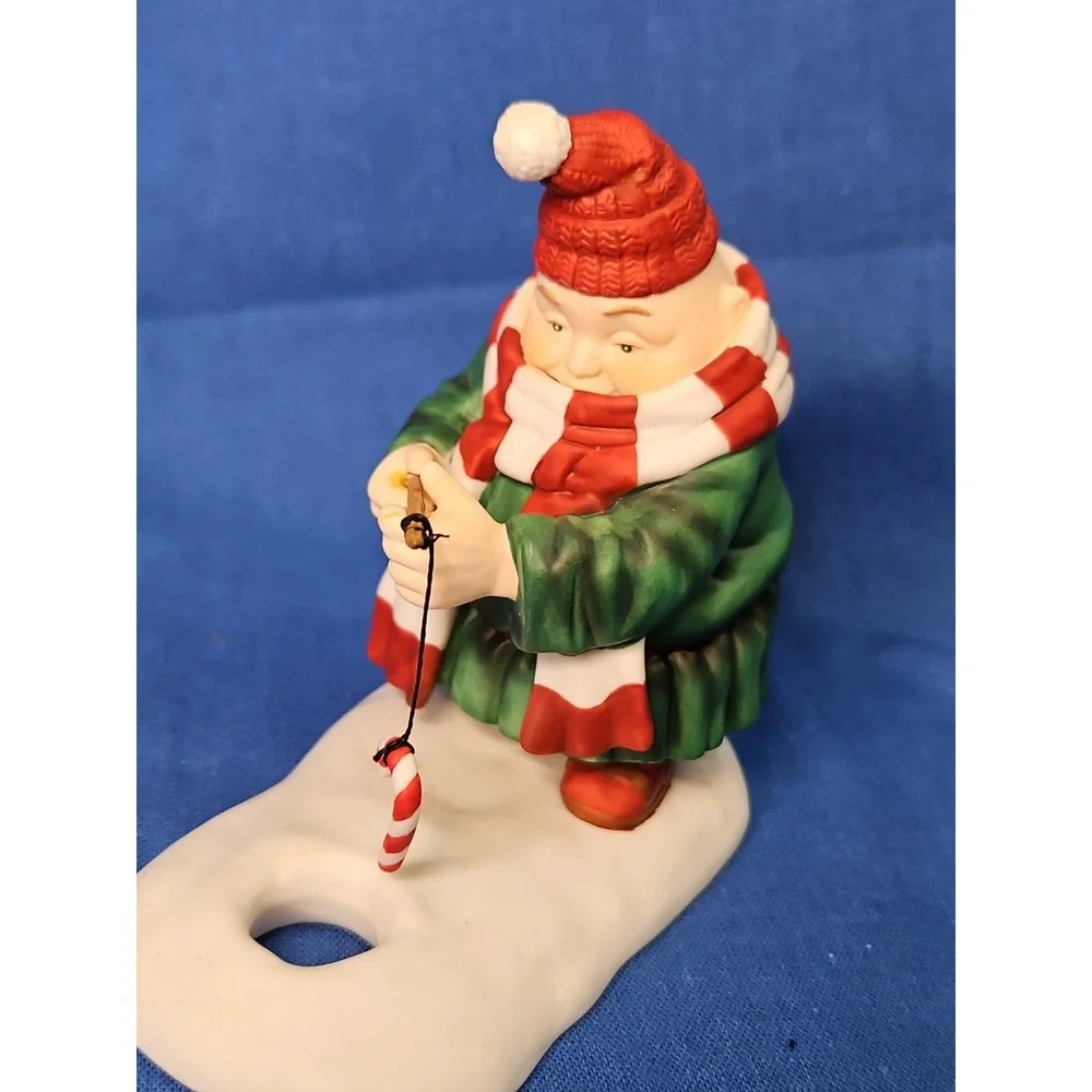 Dept 56 Merry Makers Ollie the Optimist Ice Fishing Candy Cane Christmas Monk